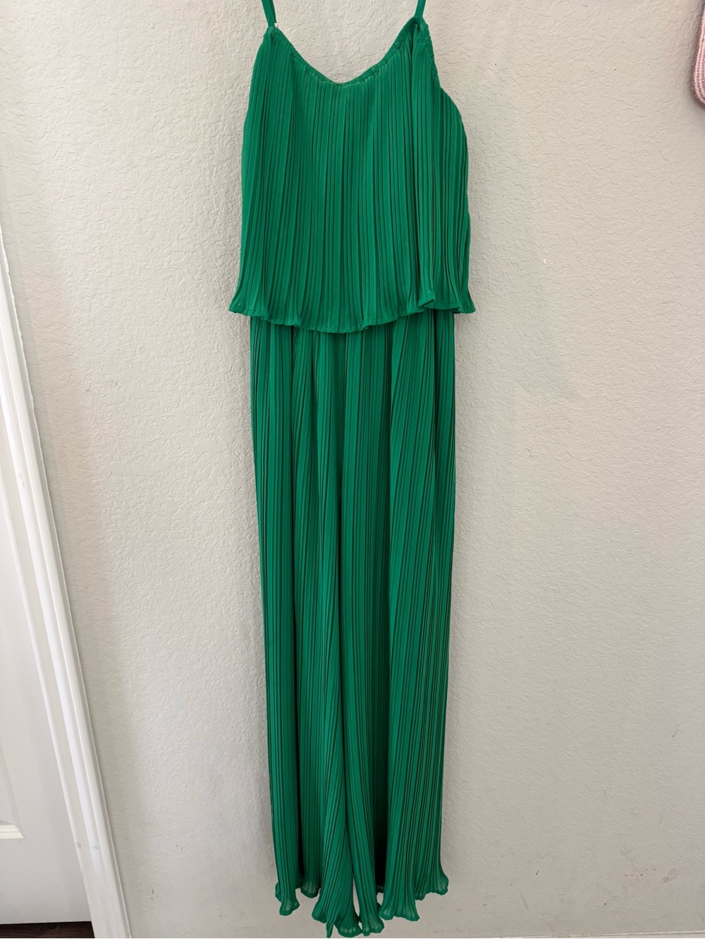 Green Ruffled Jumpsuit - Picture 2 of 4